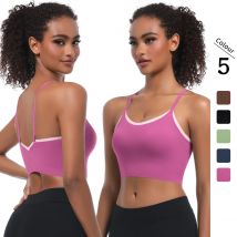 Weicher Yoga-BH für Damen, Fitness-BH, enges Sport-Top, umfassendes Training, Fitnessstudio, Yoga, Unterwäsche, eng anliegend, mit Brustpolster