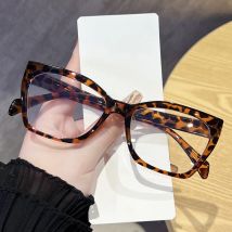 4 stücke/6 stücke Cat Eye Leopard Gläser Rahmen Sets Frauen Männer Neue INS Übergroßen Marke Brillen Anti Blau licht Flache Spiegel Unisex