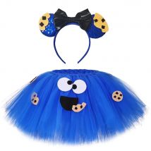 Krümelmonster-Tutu-Rock-Outfit für Mädchen, Weihnachten, Halloween, Anziehkostüme für Kleinkinder, flauschiges Ballett-Tutu-Set, 1–14 Jahre