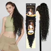 JULIANNA Synthetischer Pferdeschwanz aus Kanekalon, weiches, natürliches Haar, hitzebeständige Extensions, lockiges Clip-in-Haarteil für Frauen