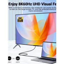 Type C to HDMI Cable 8k@60Hz 4K@120Hz USB C to HDMI-Compatible HDTV Cable Adapter for TV Converter MacBook iPad iPhone Samsung