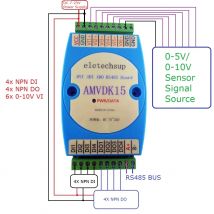3IN1 6AI-4DI-4DO 4-20MA 0-5 0-10V DI-DO RS485 IO-Modul für Temperatur-Feuchtigkeit PT100 K J Thermoelementsensor Bewegungsmelder