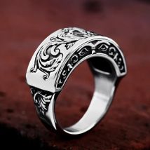 BEIER Cross Antiqued Northern Europe Viking 316L Stainless Steel Ring Gothic Pattern Jewelry  Factory price  BR8-215 US Size