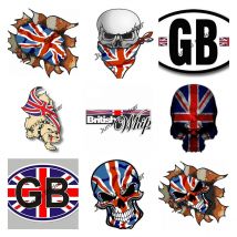British Flag Sticker Skull Decal Car Assessoires UK Union Jack British England New Version Motocross Racing Glue Sticker KK13cm