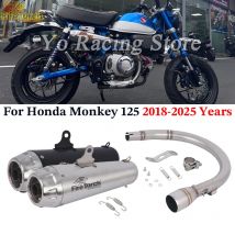 Slip On Full System Motorcycle Exhaust Escape With Mid Link Pipe Muffler Moto For Honda Monkey 125 Monkey125 2018 - 2025 Years
