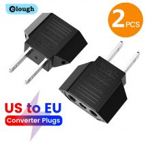 Elough 4.0mm Convertitore da US a UE Spine Adattatore da viaggio europeo da UE a USA America Adattatore di alimentazione da US a UE Spina elettrica