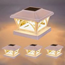 4 stücke Solar Zaun Licht Outdoor LED Post Deck Kappe Lampe für Landschaft Terrasse Garten IP65 Wasserdichte Tor Cottage Solar lampe