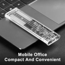 M.2 NGFF SATA SSD Case USB Type C Transparent External Hard Disk Box Tool Free 5Gbps Enclosure Adapter For 2230 2242 2260 2280