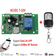 Ewelink RF 433mhz Modulo interruttore WIFI AC/DC 7-32V 1 canale Relè wireless Smart Life APP Controllo remoto Alexa Googole Home