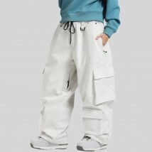 GSOU SNOW 2025 Winter Loose Skiing Pants Outdoor Waterproof Cargo Pant Multi Pockets Women Warm Windproof Ski Trousers Clothes