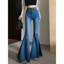 Vintage Dünne Dünne Jeans Frauen Denim Hosen Enge Hosen Herbst Frühling Mode Weibliche Elastische Flare Jeans Casual Flare Hosen