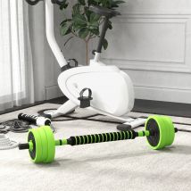 SPORTNOW Kit de Mancuernas 20kg 4 en 1 con Kettlebell Barra de Pesas Verde
