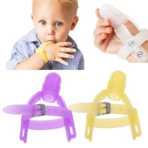 2 farben Ungiftig Silikon Baby Kinder Kind Finger Schutz Stop Daumen Saugen Handgelenk Band Für Babys Verhindern Biss Finger Spielzeug