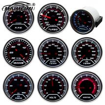 12V Boost Gauge Temperatura acqua 2 "52mm Display LCD Turbo RPM Contagiri Manometro olio con sensore -1-2.0-3.0 bar Misuratore da corsa