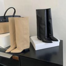 Spitz Starke Ferse Frauen Lange Stiefel Mode Kniehohe Booties Herbst Winter Frau Mordern Hosen Beine Booties