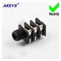 10 PCS PJ-609 All Plastic High Quality 6.35MM Socket Microphone 6 Foot Socket 2 Fixed Foot Stereo Headphone Socket