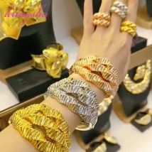 Schmuck Nigerian 18K Gold Überzogene Armreif Für Frauen Ring Bunte Armband Hochzeit Party Geschenk Dubai Aushöhlen Design Armband