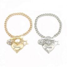 SUMENG 2024 Liebe Herz Charms Armbänder für Frauen Gold Farbe Silber Farbe Armband & Armreif Schmuck Europa Amerikanischen Stil Geschenke