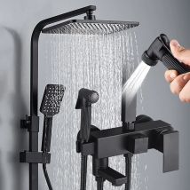 Rubinetto doccia in ottone nero/cromato miscelatore doccia bagno gru doccia a pioggia Set per bagno