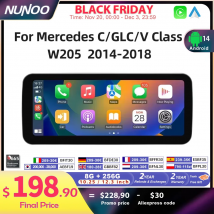 Android 14 Wireless CarPlay Per Mercedes Benz Classe C W205 Schermo Android Auto Multimedia Navigazione GPS SWC DSP 4G WiFi