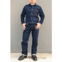 BOB DONG Repro 11MJ Plissee 1940er Jahre Western Selvage Jeansjacke Vintage Jeansmantel