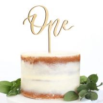 1pc One Cake Topper 1st Birthday Cake Topper Legno One Happy Cake Decor Primo compleanno Baby Shower Decorazioni per feste