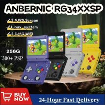 ANBERNIC RG34XXSP Retro Flip Handheld Console 3.4'' IPS Screen 64-bit Linux 256G Storage 300 PSP Games Support 5G WIFI TV Output