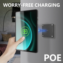 POE Per Samsung Galaxy Tab S9 FE PLUS Supporto da 12,4 pollici Supporto per tablet da parete Supporto da 18 W Ricarica rapida Wireless magnetico Girevole