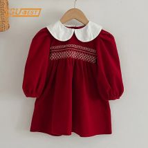 Frühling Herbst Kinder Baby Mädchen Langarm Süße Einfarbig Prinzessin Kleid Neue Kinder Baby Mädchen Kleid Kinder Kleidung Kleid