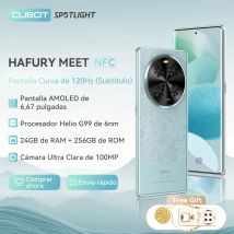 Cubot Hafury Meet, Smartphone Android, Pantalla Curva AMOLED de 6.67" 120Hz, 24GB RAM(12GB+12GB Extendido), 256GB ROM, Helio G99, Cámara de 100MP, NFC, moviles baratos 2024, 4G phone, Versión Global