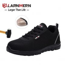 LARNMERN Sicherheits-Arbeitsschuhe für Damen, Größe 38, antistatischer Stahlkappen-Schuh, leicht, atmungsaktiv, bruchsicher, rutschfester SRC-Sneaker