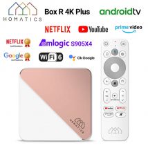 HOMATICS Box R 4K Plus TV Box AndroidTV 12 Netflix Certificato Google Amlogic S905X4 4GB 32GB Supporto AV1 Wifi6 BT5.0 Set top box