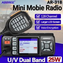 ABBREE AR-318 Mini-Mobilfunkgerät 25 W Dualband UHF VHF Long Range Dual Mode Uhr Sprachverschlüsselung Auto Transceiver Walkie Talkie