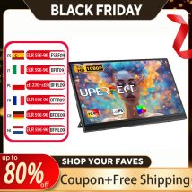 UPERFECT Monitor portatile da 15,6 pollici 1920*1080P 300cd/m2 Display esteso per laptop Secondo schermo XBox PS USB C Compatibile con HDMI