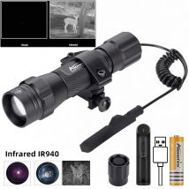 IR850nm y 940nm, el último Zoom LED infrarrojo, visión nocturna de alto brillo, luz de relleno infrarroja, linterna táctica con Zoom para caza, iluminación IR
