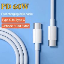 USB C to USB C Cable , Type-c 60W(3A) Charger Cable for iPad Mini 6/ Pro 2021/2020, iPad Air 4, MacBook Pro 2020, Samsung Galaxy
