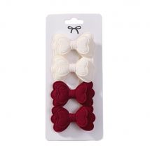 4Pcs/set Cute Candy Colored Double Layered Bows Hair Clip Set for Baby Girls Bangs Hair Pin Cotton Children's Hair Accessories