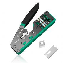 ZoeRax RJ45 Crimp Tool Kit Pass Through Cat6 Crimpzange für Cat5 Cat5e Cat6 8P8C Stecker, All-in-One Ethernet Crimper