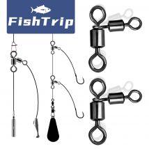 FishTrip Girelle a 3 vie Giunto triangolare Girelle rotanti Connettore Girevole a tre vie Accessori per la pesca del pesce gatto per rimbalzo inferiore