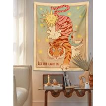 Tarot Tiger Tapestry Wall Hanging Sun Moon star Wall Art Tapestries for Living Room Room Bedroom Room Decor Wall Art Blanket