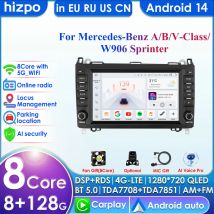 DSP Carplay 4G-LTE 8 ''Android 14 Autoradio Lettore Multimediale per Mercedes Benz W169 W245 B200 W906 Sprinter W639 Vito Autoradio