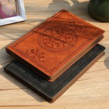 A5 Vintage-Notizbuch für Studenten, verdicktes PU-Leder-Tagebuch, geprägtes Handwerk, literarisches Hauptbuch, Büro, Buchhaltung, Buch, Schule, Notizbücher