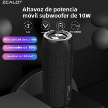 Zealot -S51 Altavoces inalámbricos, altavoz subwoofer portátil para exteriores, IPX 5, resistente al agua, emparejamiento dual, 1800 mAh
