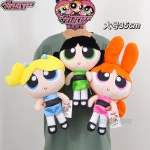 Original Classic The Powerpuff Girls Buttercup Bubbles Blossom Plüschtier 23 cm/35 cm, süße Cartoon-Puppe Kawaii Peluche