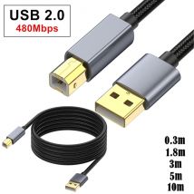 10M 5M 3M USB-Druckerkabel USB Typ B Stecker auf A Stecker USB2.0-Kabel für Canon Epson HP ZJiang Etikettendrucker USB 2.0-Druckerkabel