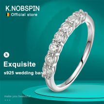 KNOBSPIN D VVS1 Moissanit-Ringe, GRA-zertifizierter Labor-Wachstumsdiamant, massives 925er-Sterlingsilber, 18 Karat stapelbare Eheringe für Frauen