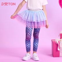 Dxton Mädchen Hose mit Rock gefälschte zwei Kinder Ballett Tanz kostüme Mädchen Bleistift hose & Schichten Tüll Rock Kinder Party kleidung