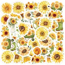 Etori Leben 46 stücke PVC Retro Pflanze Blumen, Sonnenblumen Muster Student DIY Tassen, Sammelalben, Laptops Dekoration Aufkleber