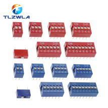 10 PZ Rosso, Blu Interruttore A Levetta Spaziatura 2.54 MM DIP Quadrante Il Codice Interruttore 1 2 3 4 5 6 7 8 9 10 12 PIN Interruttore Rapido
