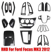 Rhd für ford focus mk3 2012 abs kohle faser optik hintere lüftungs abdeckung fenster schwenker lenkrad abdeckung innere tür schüssel abdeckung
